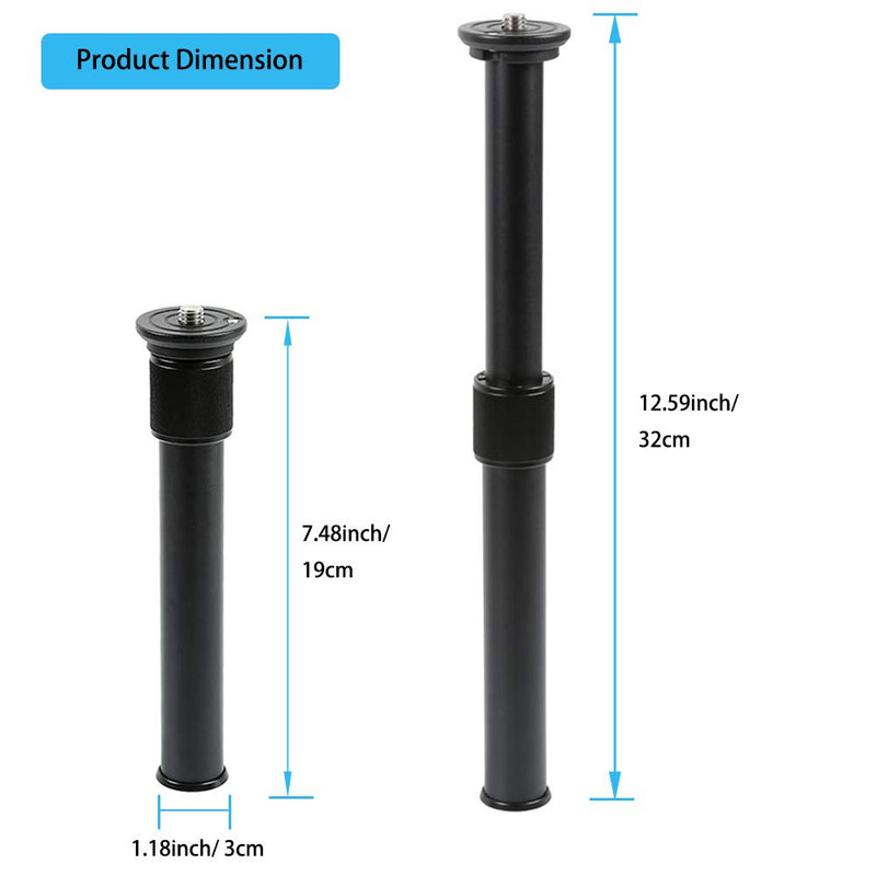 [AUSTRALIA] - Tripod Center Column Extension Extender Telescopic 2 Section Pole Rod for Photo Studio Monopod Camera DSLR 