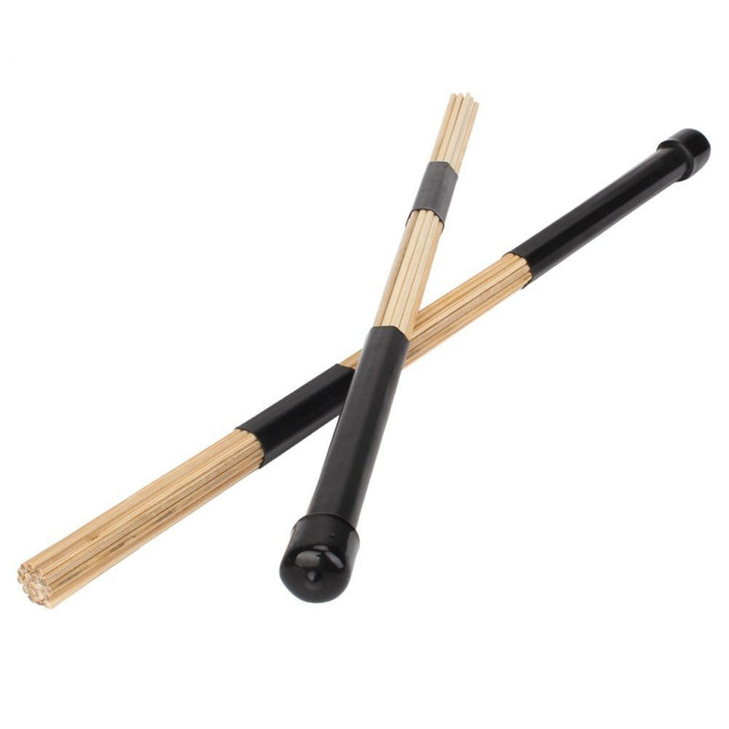 Tinksky Jazz Drum Rod Brushes Sticks Made of Bamboo for Jazz Folk Music (Black)