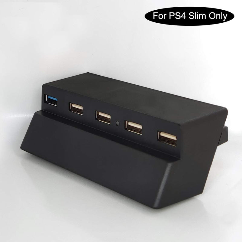 Bealuffe USB Hub for PS4 Slim, USB Extender Adapter Extra USB Ports USB Splitter for Sony Playstation PS4 Slim (Only Fit PS4 Slim, NOT Fit PS4)