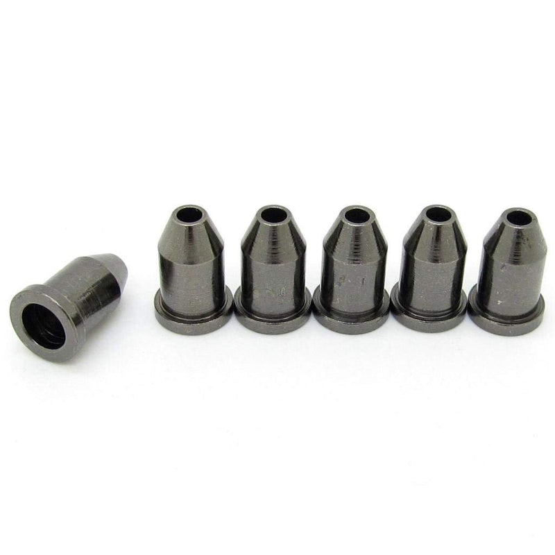 Pxyelec Chrome Guitar String Mounting Ferrules String Bushing Black for Tele Start Pack of 6