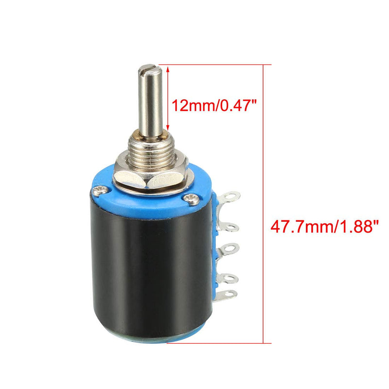 uxcell 2.2K Ohm Adjustable Resistors Wire Wound Multi Turn Precision Potentiometer Pots 5pcs