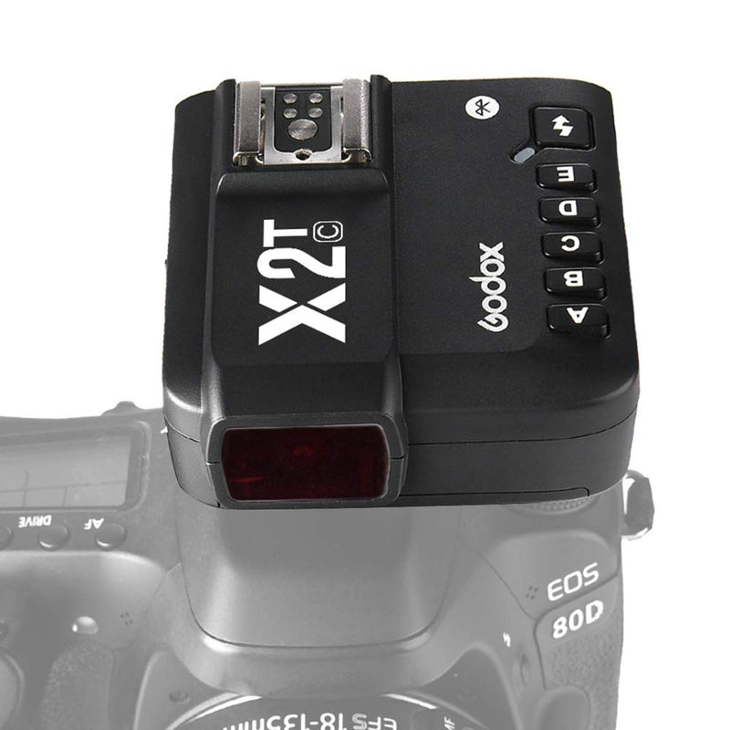 Godox X2T-C TTL Wireless Flash Trigger for Canon, Bluetooth Connection, 1/8000s HSS,5 Separate Group Buttons, Relocated Control-Wheel, New Hotshoe Locking, New AF Assist Light