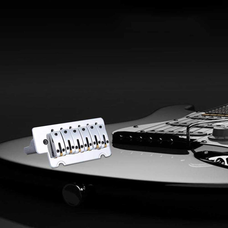 Guitar Tremolo Bridge Set, 6 Strings High Strength Metal Guitar Tailpiece Tremolo Guitar Replacement Part Accessory