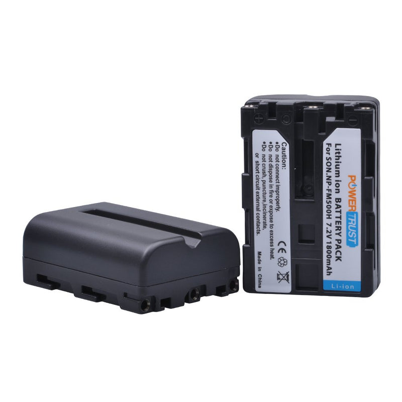 PowerTrust 2 Pack NP-FM500H Camera Battery and LCD USB Charger for Sony A57, A58, A65, A77, A99, A200, A350, A450, A550, A560, A700, A580, A900