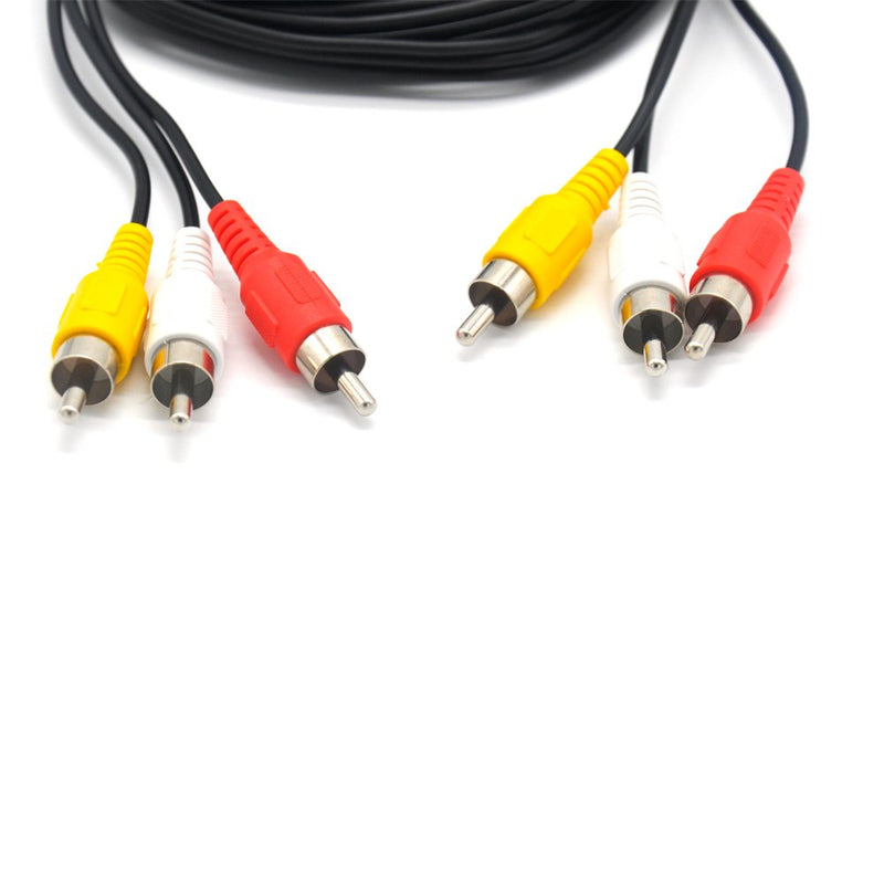 Padarsey RCA 10FT Audio/Video Composite Cable DVD/VCR/SAT Yellow/White/red connectors 3 Male to 3 Male 10ft Male to Male