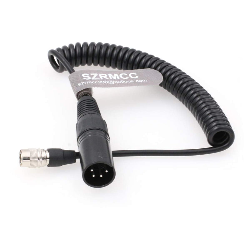 SZRMCC Coiled Power Cable for Sound Devices Zoom F8 F4 Zaxcom XLR 4 Pin Male to Hirose 4 Pin Male Coiled Cable