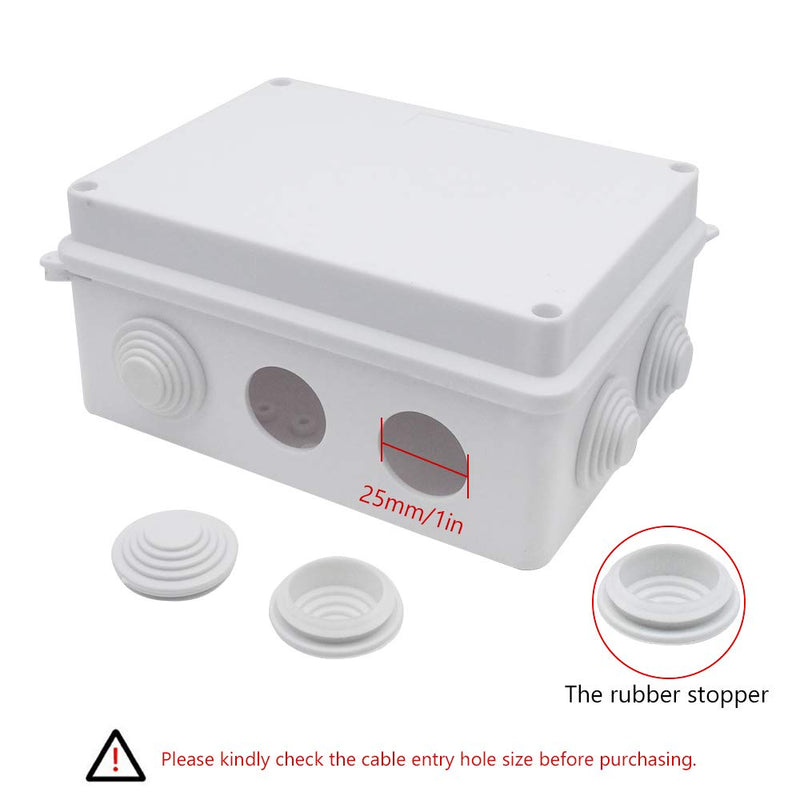 IP65 Waterproof Dustproof Junction Box, ABS Plastic Universal Electrical Project Enclosure, 5.9" x 4.3" x 2.8" (150mmx110mmx70mm) DIY Case Enclosure 5.9" x 4.3" x 2.8"