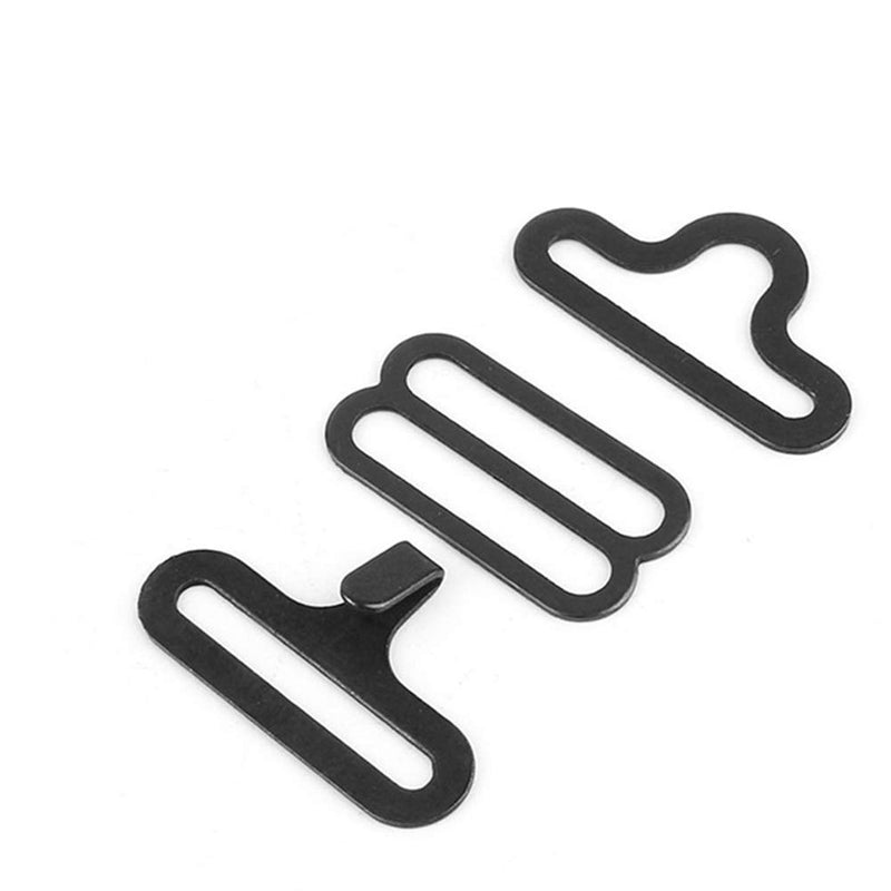 [AUSTRALIA] - Laipi 50Sets Adjustable Bow Tie Hardware Clip Set,Metal Shoulder Strap Cravat Hardware Bow Tie Clip Fastener for Necktie Strap 18mm Black 