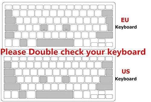 HRH German QWERTZ Silicone Keyboard Cover Skin for MacBook Air 13,for MacBook Pro 13/15/17(with or w/Out Retina Display,2015 or Older Version)&for iMac Older EU Layout Keyboard Protector-Black Black