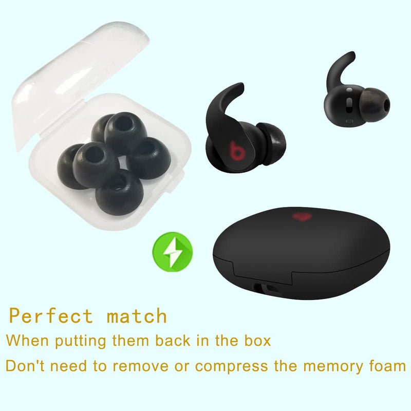 [AUSTRALIA] - Luckvan Memory Foam Ear Tips for Beats Fit Pro Replacement Eartips for Beats Earbuds Tips Fit Iin Beats Fit Pro Case, Black LMS foam-black 