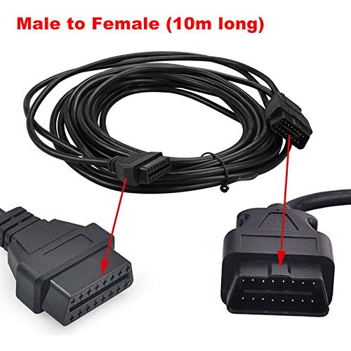 10M/33FT OBDII OBD2 16PIN Male to Female Extension Cable Diagnostic Extender