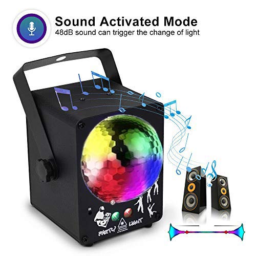 [AUSTRALIA] - Disco Ball Light,RGB 3 Lens DJ Disco Stage Light with Remote Control Party Lights Sound Activated Disco Lights Christmas Halloween Decorations Gift Birthday Wedding Karaoke KTV Bar(13ft USB Cable) 