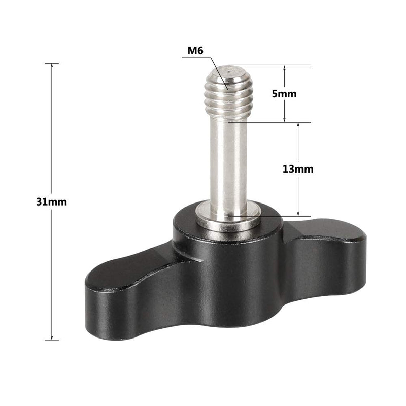 CAMVATE M6 ×18 Thumbscrew Assembly Knob Black (2 Pieces)