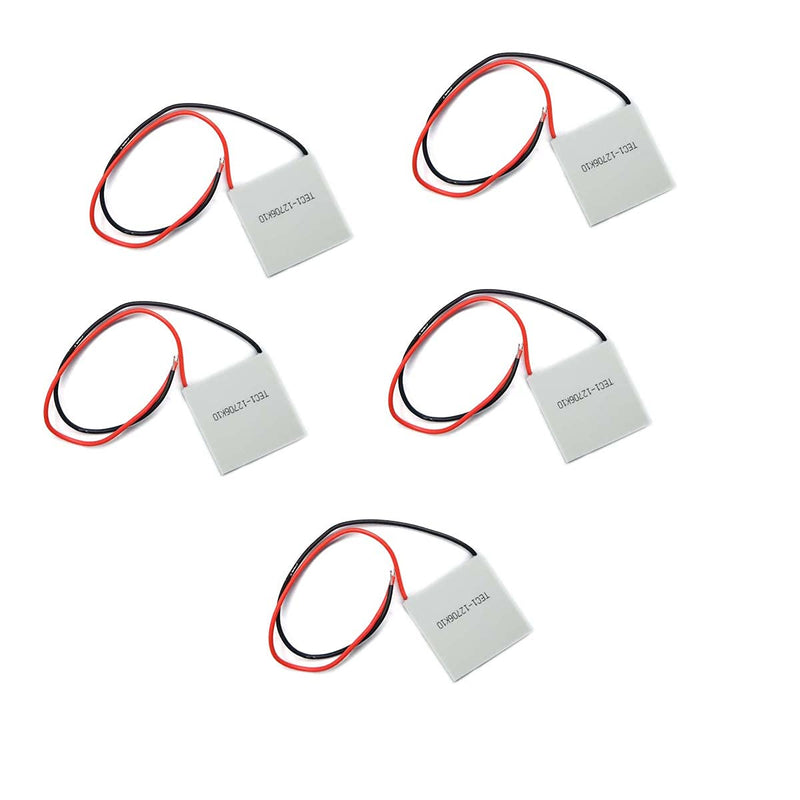 Kiro&Seeu 5pcs TEC1-12706 Heatsink Semiconductor Refrigeration Tablets 5.8A 12 Volt 60W Watt Thermoelectric Cooler Cooling Peltier Plate Module 40x40MM, (EC112706-MD-5pcs)