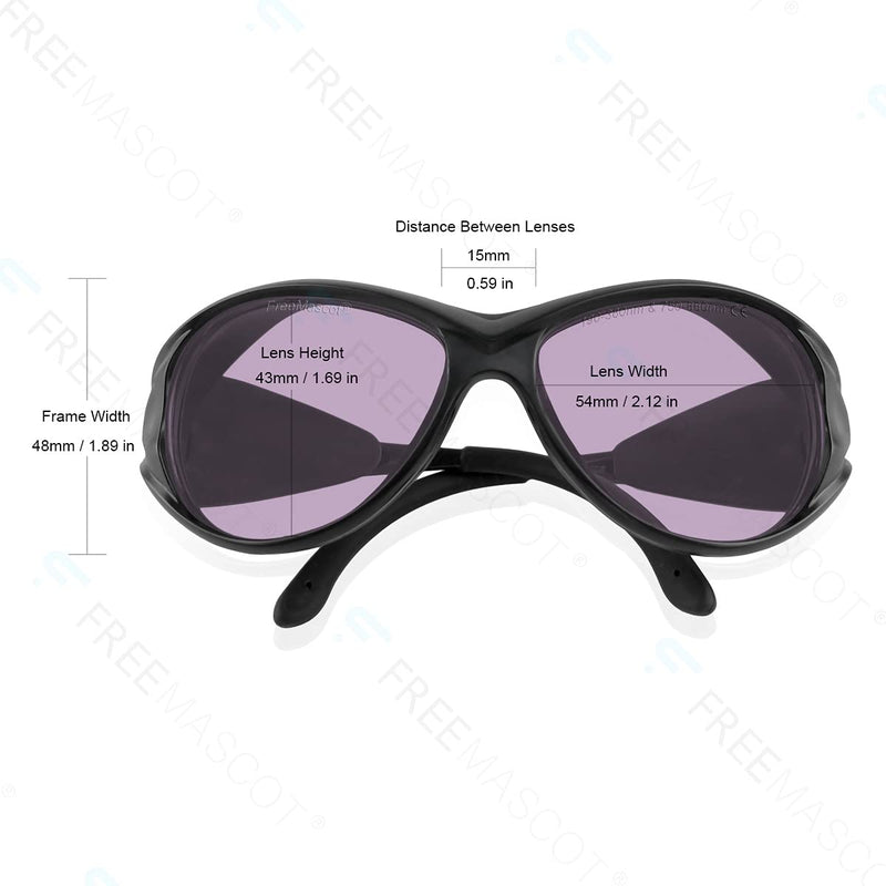 FreeMascot OD 5+ 190nm-380nm / 750nm-860nm Wavelength Violet and Infrared Laser Safety Glasses Frame Style 2