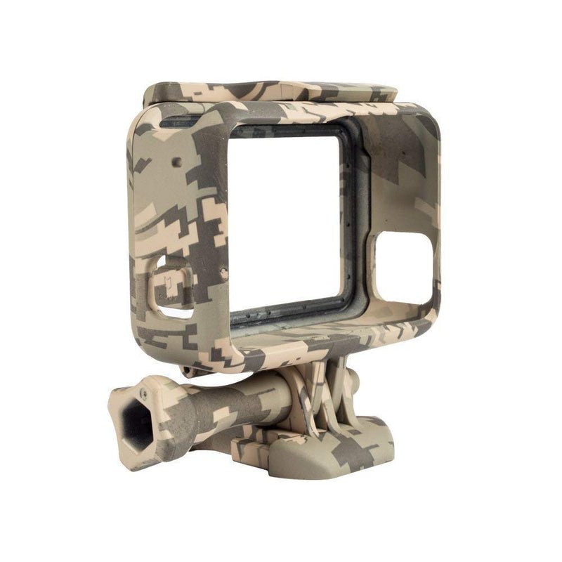 Williamcr Camouflage Gray Protective Frame Mount Stand Housing Case Compatible with GoPro HERO7/6/5 Black and Hero (2018) Side Open Mount Shell Cover