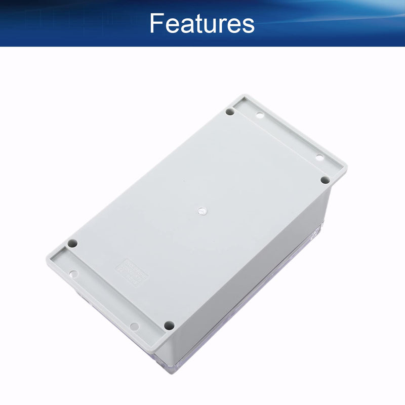 Heyiarbeit ABS Plastic Junction Box Dustproof Waterproof IP65 Electrical Enclosure Box Universal Project Enclosure Grey with PC Transparent Clear Cover 7.87" x 4.72" x 2.95" (200x120 x 75 mm)