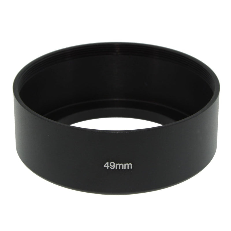SIOTI Camera Standard Focus Metal Lens Hood with Cleaning Cloth and Lens Cap Compatible with Leica/Fuji/Nikon/Canon/Samsung Standard Thread Lens 49mm