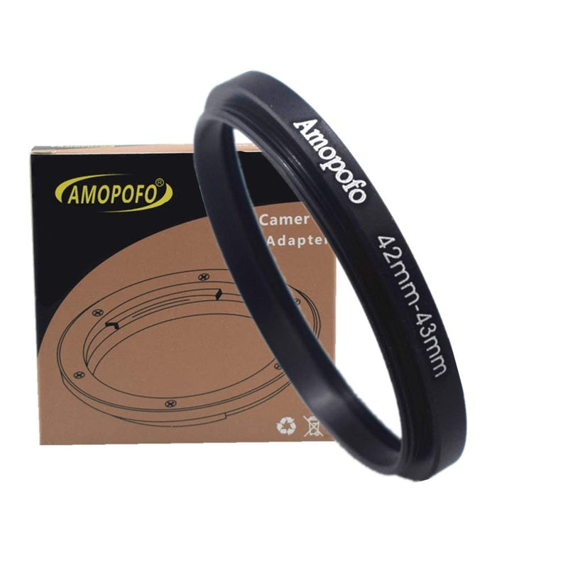 42mm to 43mm Camera Filters Ring Compatible All 42mm Camera Lenses or 43mm UV CPL Filter Accessory 42 to 43mm Step Up Ring Adapter