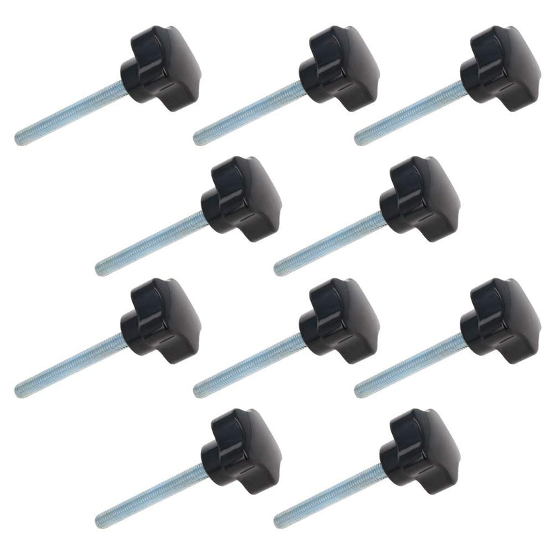 [AUSTRALIA] - Bettomshin 10Pcs M8 Star Shape Knob Diameter 40mm/1.57" Male Thread Nut Galvanized Screw Length 70mm/2.76" Thread Black Bakelite for Lathe Machine Apparatus Industry Mechanical Equipment 40mmX70mm;10PCS 