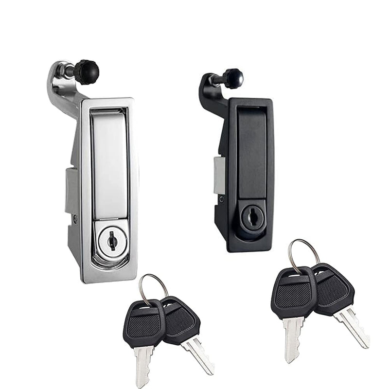WJSKDQ 2PCS Compression Latch Lock Powder Coated Zinc Alloy Adjustable Lever Hand Operated Flush Lever Marine Applicable Door Thickness: 0.04"-0.94" Grip Range Black 2 Pack