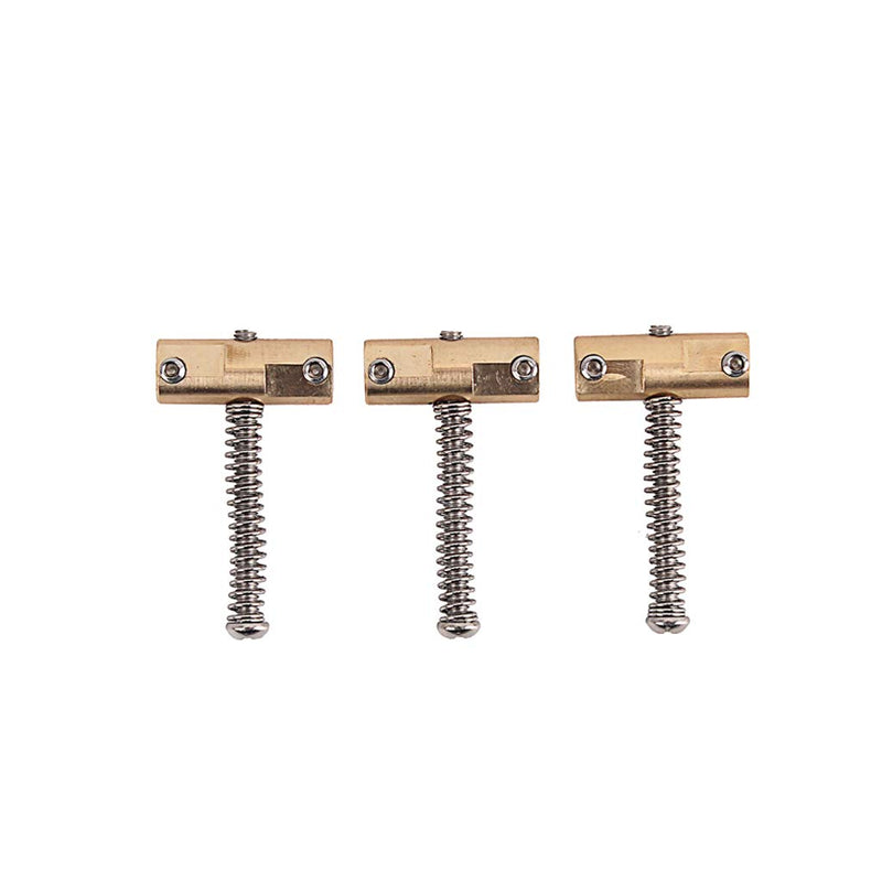 Alnicov Guitar Compensated Bridge Brass Saddles Set (3Pcs) - 10.8mm Barrel-Style Bridge Saddle for Telecaster Tele Style Electric Guitar