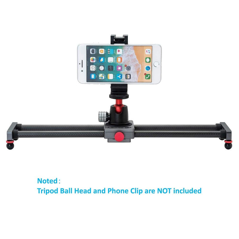 ANNSM 16 inches/40cm Mini Table Top Video Camera Slider Carbon Fiber Rail Rods for Smartphone iPhone Samsung DSLR Sony Canon Nikon Loading up to 11 lbs /5Kgs 40cm/16 inches Mini Table Top Slider Carbon Fiber
