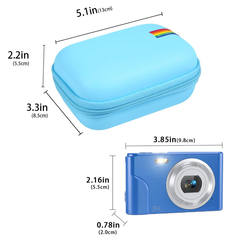 Leayjeen Digital Camera Case Compatible with Lecran/Besungo and Many More Compact Portable Mini Digital Video&Photography Camera for Students, Teens, Kids (Case Only) Blue