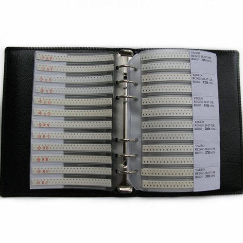 0402 0R-10M & 15pF-1uF 83 Values 1% Resistor and Capacitor Mixed Practical Kit SMD Combo Book kit(Pack of 4400) 0402(0R-10MR)&(15pF-1uF)mixed