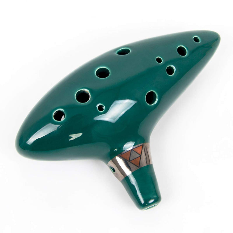 Ocarina 12 Tones Alto C with Song Book Display Stand Neck String Neck Cord (bottle green) bottle green