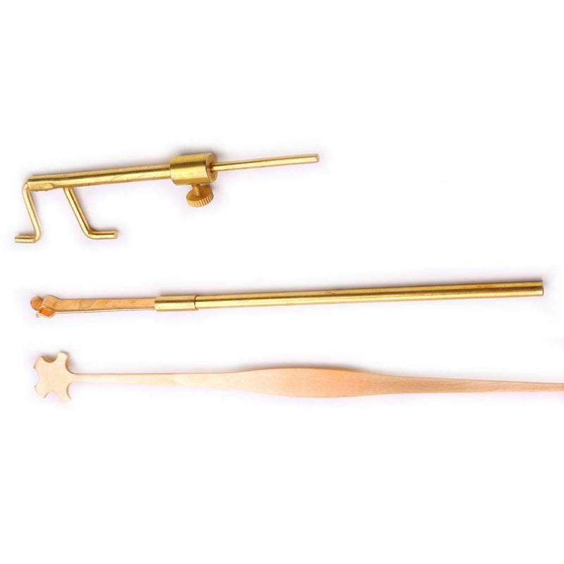 Liyafy Violin Luthier Install Repair Tool Kit Sound Post Gauge & Retriever Clip & Setter Brass