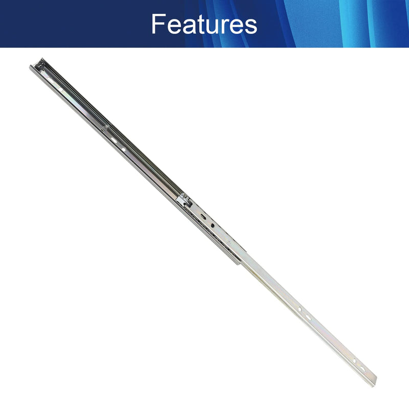 Juvielich Metal 2 Fold Ball Drawer Slides Track Rail for Furniture Drawers Cold Rolled Steel Ball Bearing Side Mount Drawer Slides Silver Tone 14" Length 1.06" Wide 1Pair