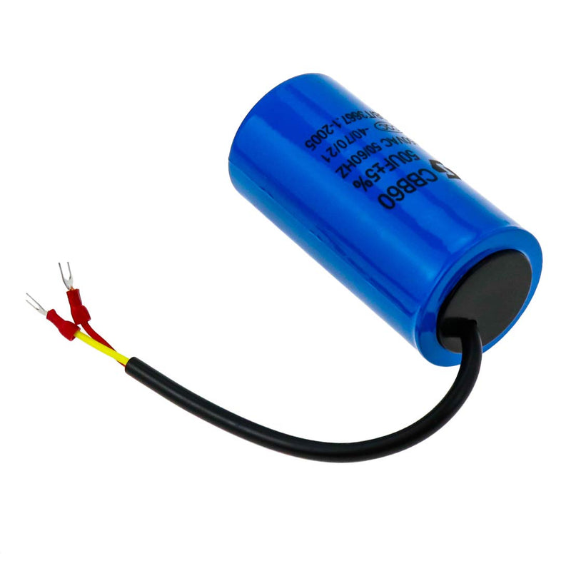 Sydien 1Pc Blue Cylindrical CBB60 Motor Run Capacitor 50UF for Running Motors with Frequency of 50Hz/60Hz, Washing Machines, Air Conditioners, Refrigerators & Water Pumps
