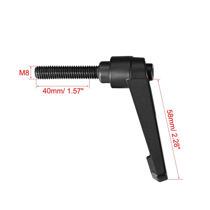 [AUSTRALIA] - uxcell M8x40mm Handle Clamping Lever Thread Push Button Ratchet Male Threaded Stud 2Pcs 