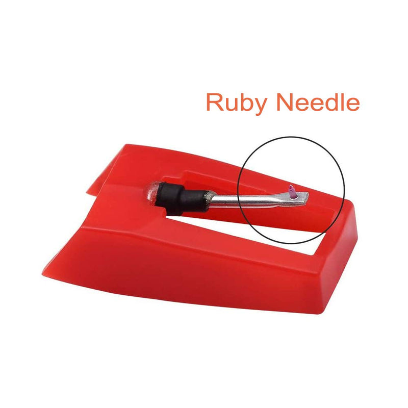 BaiJ Record Player Needle 2 pieces Universal Vinyl Turntable Stylus Cartridge with Ruby Needle for Crosley, LP, Ion Record Players 2 piece