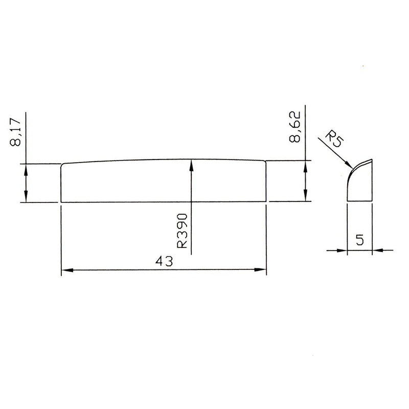 Quality 43mm blank bone Guitar Top Nut