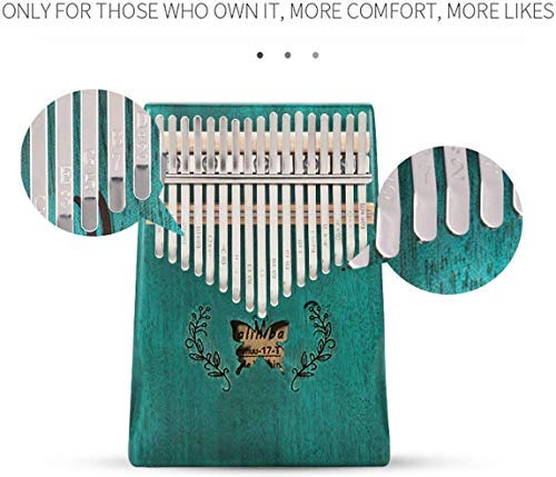 Vilihy Kalimba Mbira Thumb Piano Sanza 17 keys Solid Wood Finger Piano with Carry Bag Music Book Musical Scale Stickers Tuning Hammer Finger sleeve Musical Gift Easy to learn