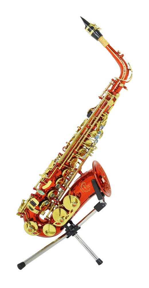 Liyafy Foldable Saxophone Bracket Alto Tenor Sax Stand Universal Wind Instrument Bracket with Leather Bag