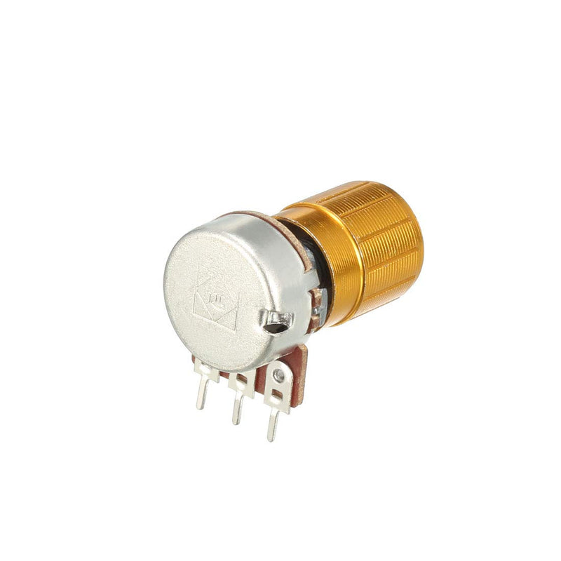 uxcell WH148 50K Ohm Variable Resistors Single Turn Rotary Carbon Film Taper Potentiometer W Knobs 10pcs