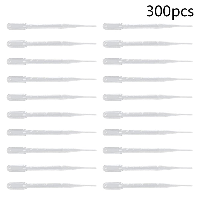 Bettomshin 100Pcs 3ml Plastic Disposable Pipettes Tube 5.91" Length Clear Graduated Transfer Pipettes Liquid Dropper for Ear Eye Essential Oils Alcohol Paint Makeup Lab
