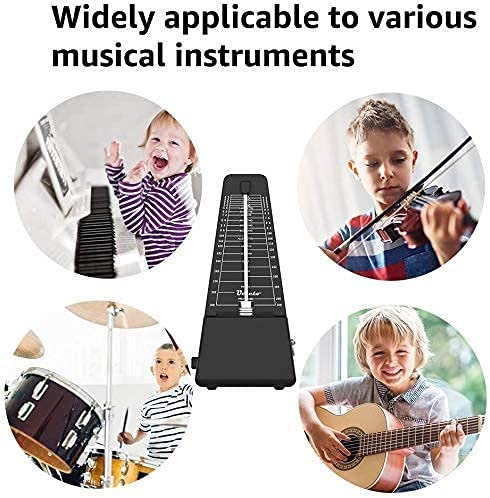 Mechanical Metronome Loud Sound Piano Drum Violin Guitar Saxophone Macaroon (black) black