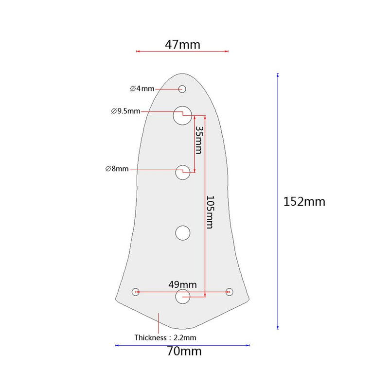Artibetter 4-Hole Jazz Bass Control Plate Vintage Alloy Jazz Bass Parts (Black)