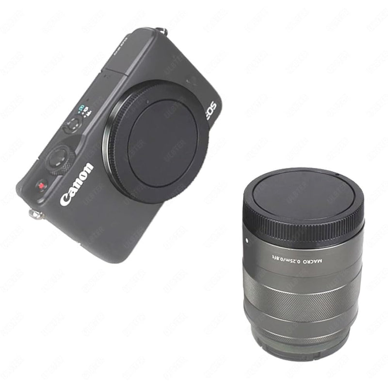 Body Cap & Rear Lens Cover for Canon EOS M50 Mark II M200 M100 M50 M6 Mark II M6 and More Canon EF-M Mount Camera and Lens