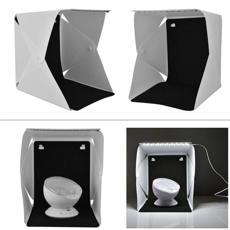 Senyar Photo Studio, Photo Light Box Portable Foldable Mini Photo Studio Lighting Box with LED Strips 4 Colors Backgrounds