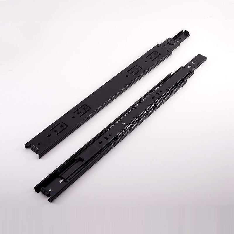 MroMax 16Inch Drawer Slides, Full Extension Ball Bearing Slide Track Rail 1.65Inch Wide 100lb Capacity Black 1 Pair