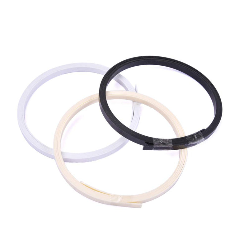 Artibetter 3pcs Plastic Guitar Binding Purfling Strip Guitar Binding Material for Guitar Parts Accessories (Black White Beige)