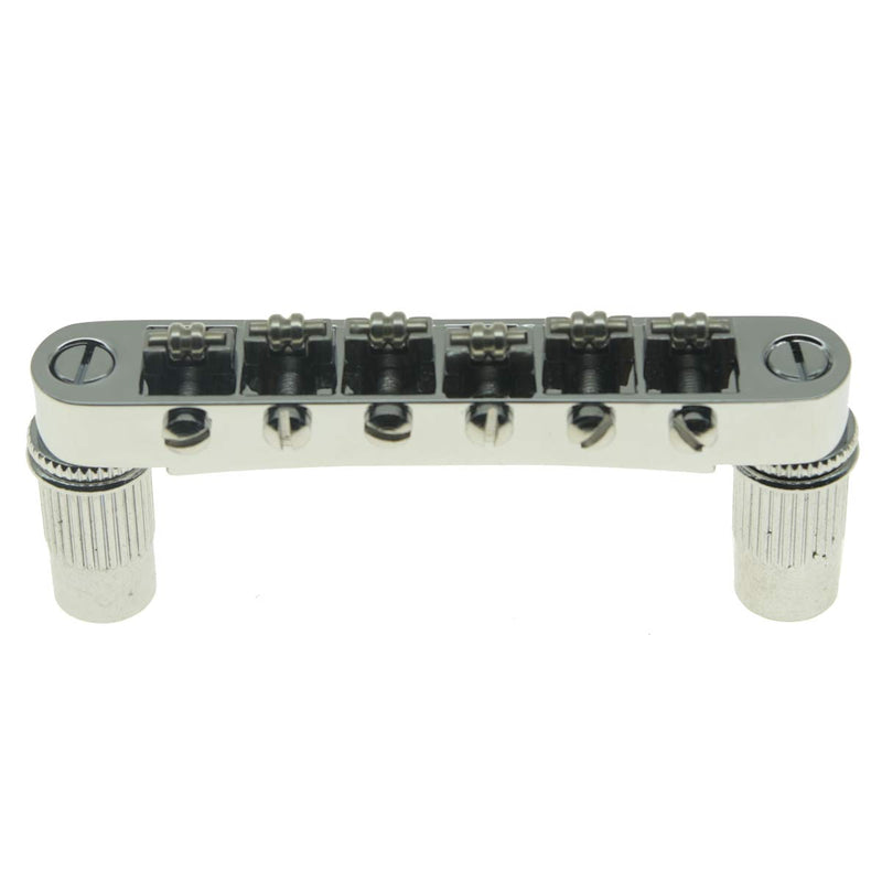 KAISH Chrome Guitar Roller Saddle Bridge Tune-O-Matic Bridge For Epiphone Les Paul,SG,Dot,Bigsby Guitar with M8 Threaded Posts
