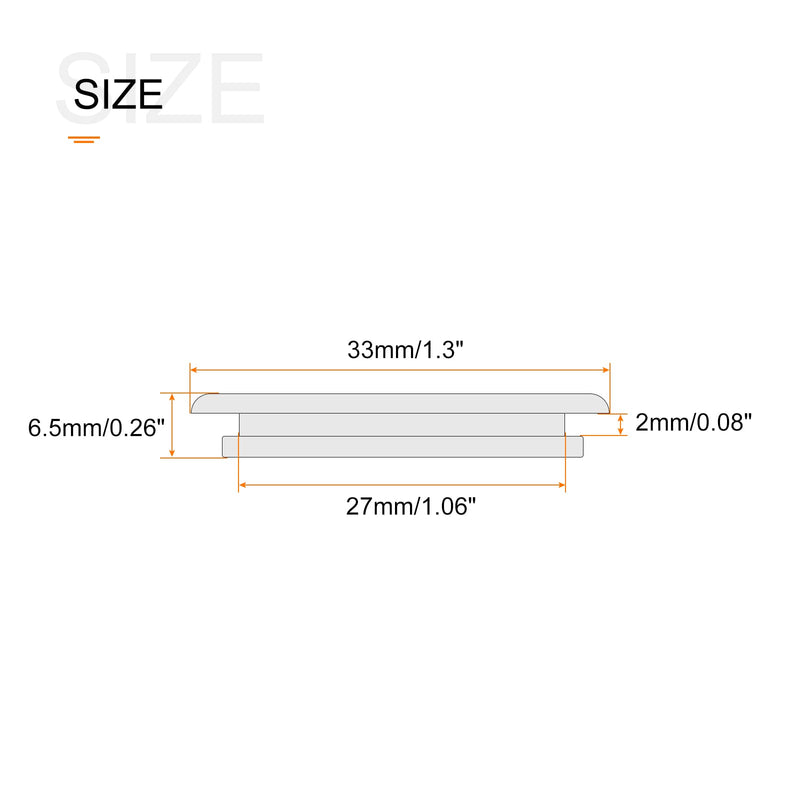 MECCANIXITY Rubber Grommet Mount Size 22 x 27mm Round Single-Sided for Wire Protection, Pack of 20