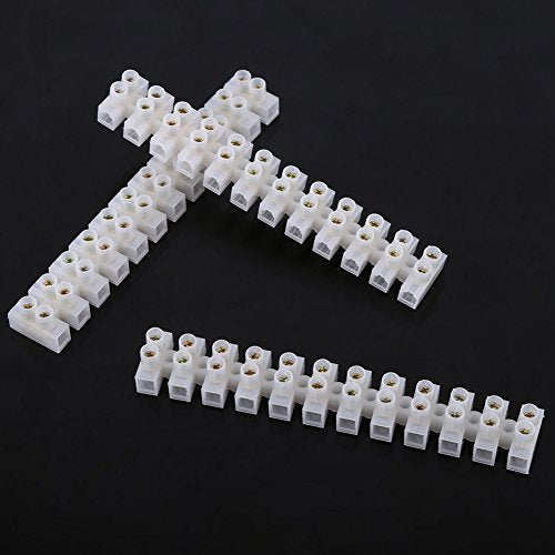10Pcs 360V 10A Dual Row Screw Terminals Electric Barrier 12-Position Terminal Strip Block Wire Connector Block