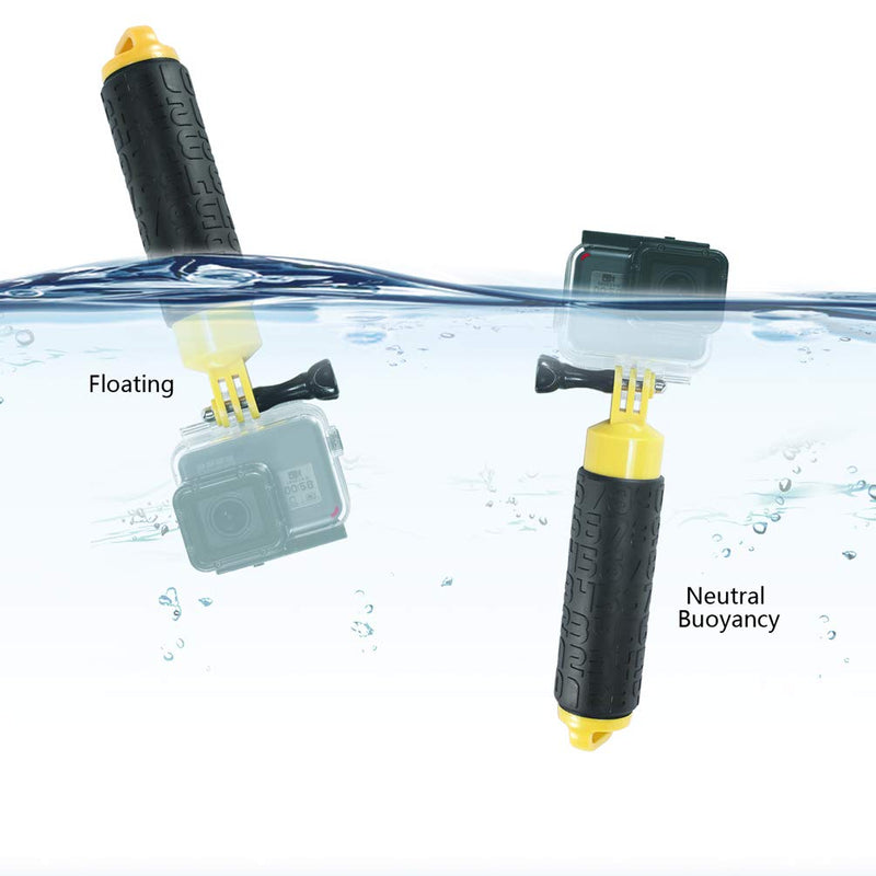 Waterproof Floating Hand Grip Monopod for GoPro Hero 1 2 3 3+ 4 5 6 7 8 9 Session 2018 Action Camera, and and AKASO EK5000 EK7000/SJCAM SJ4000 SJ5000 Waterproof Floaty Hand Grip